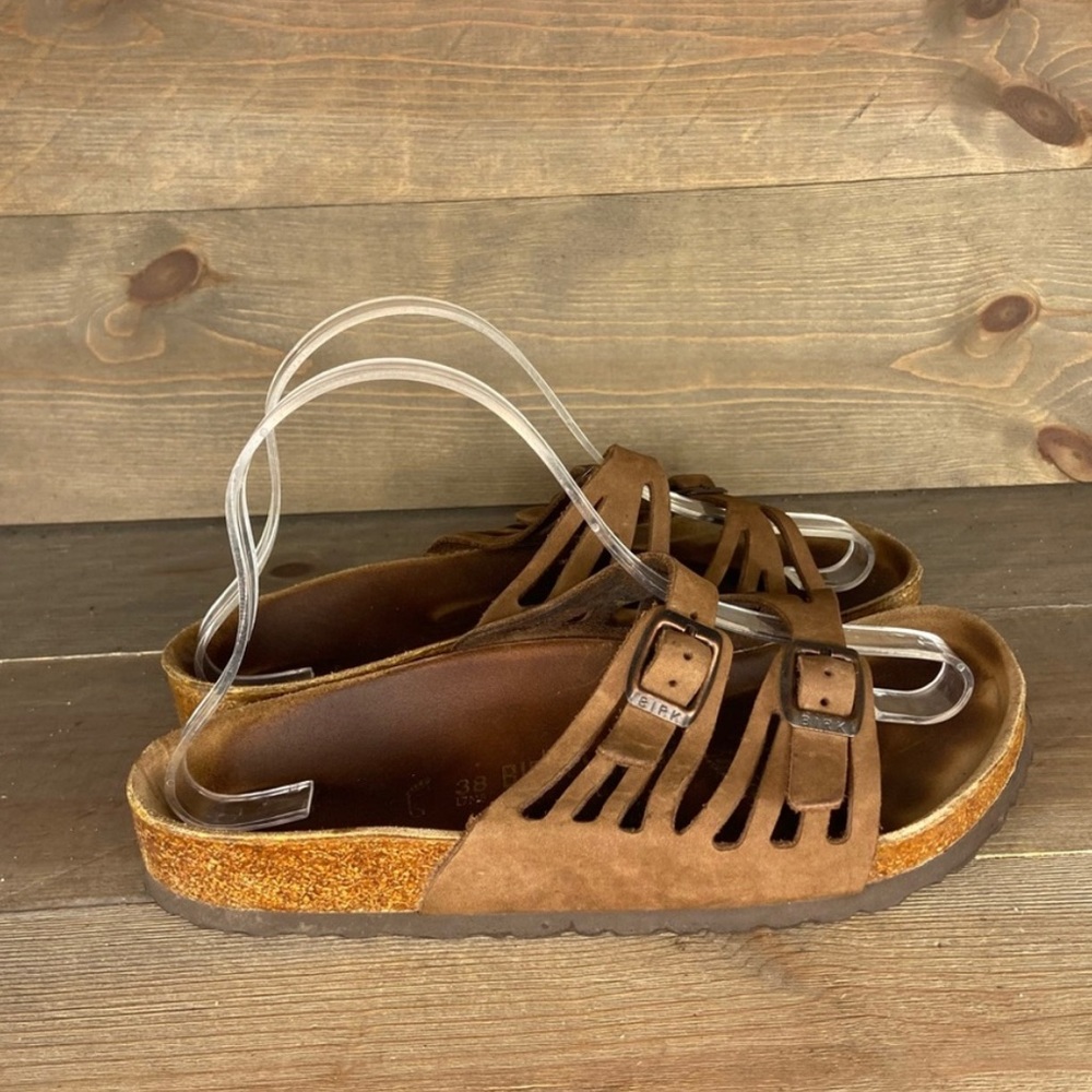 Birkenstock Granada Womens size 7 sandals brown leather slip on comfort shoes